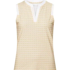 Abby Sleeveless Polo Monogram Peach