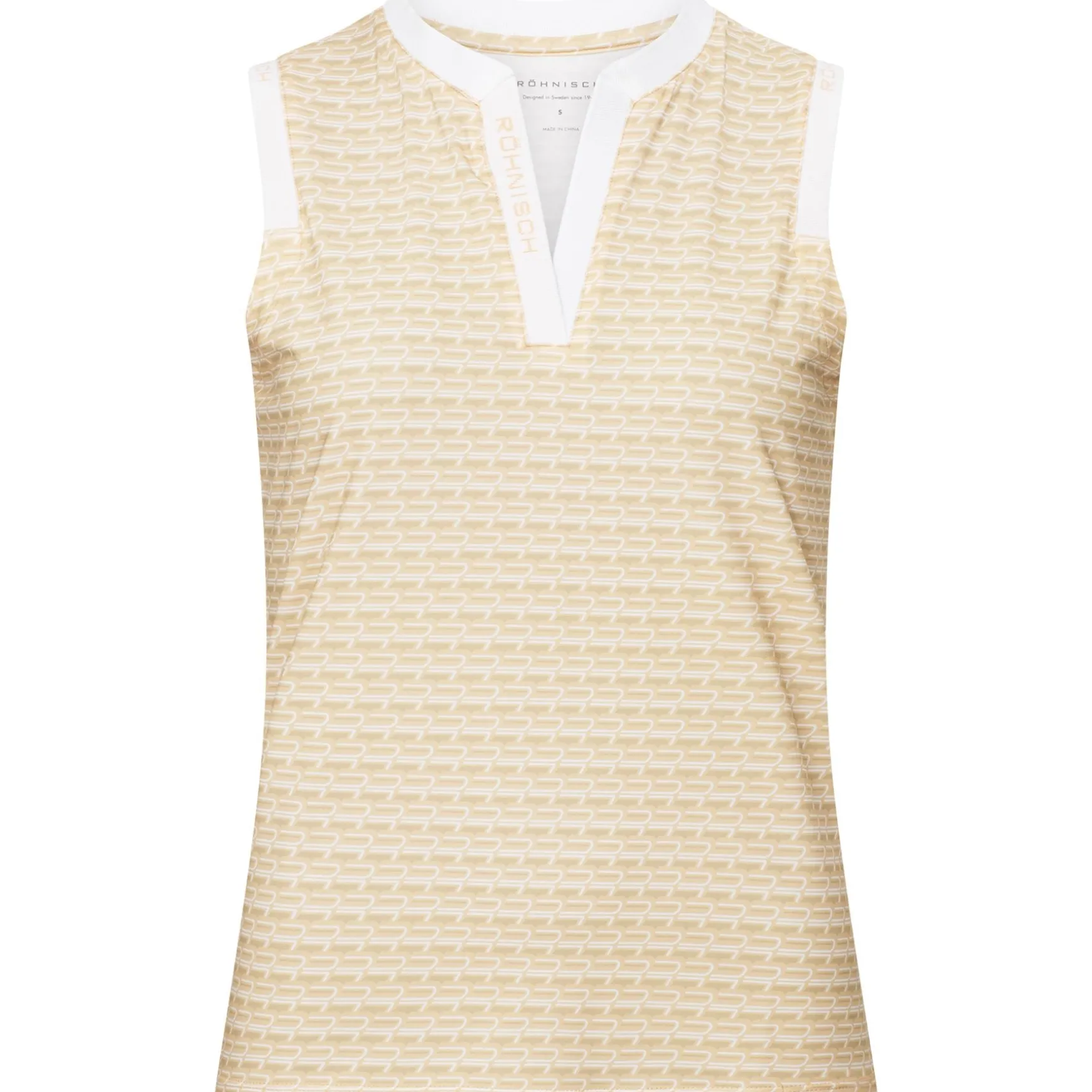 Abby Sleeveless Polo Monogram Peach