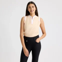 Abby Sleeveless Polo Monogram Peach