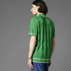Argyle Knit Polo Green