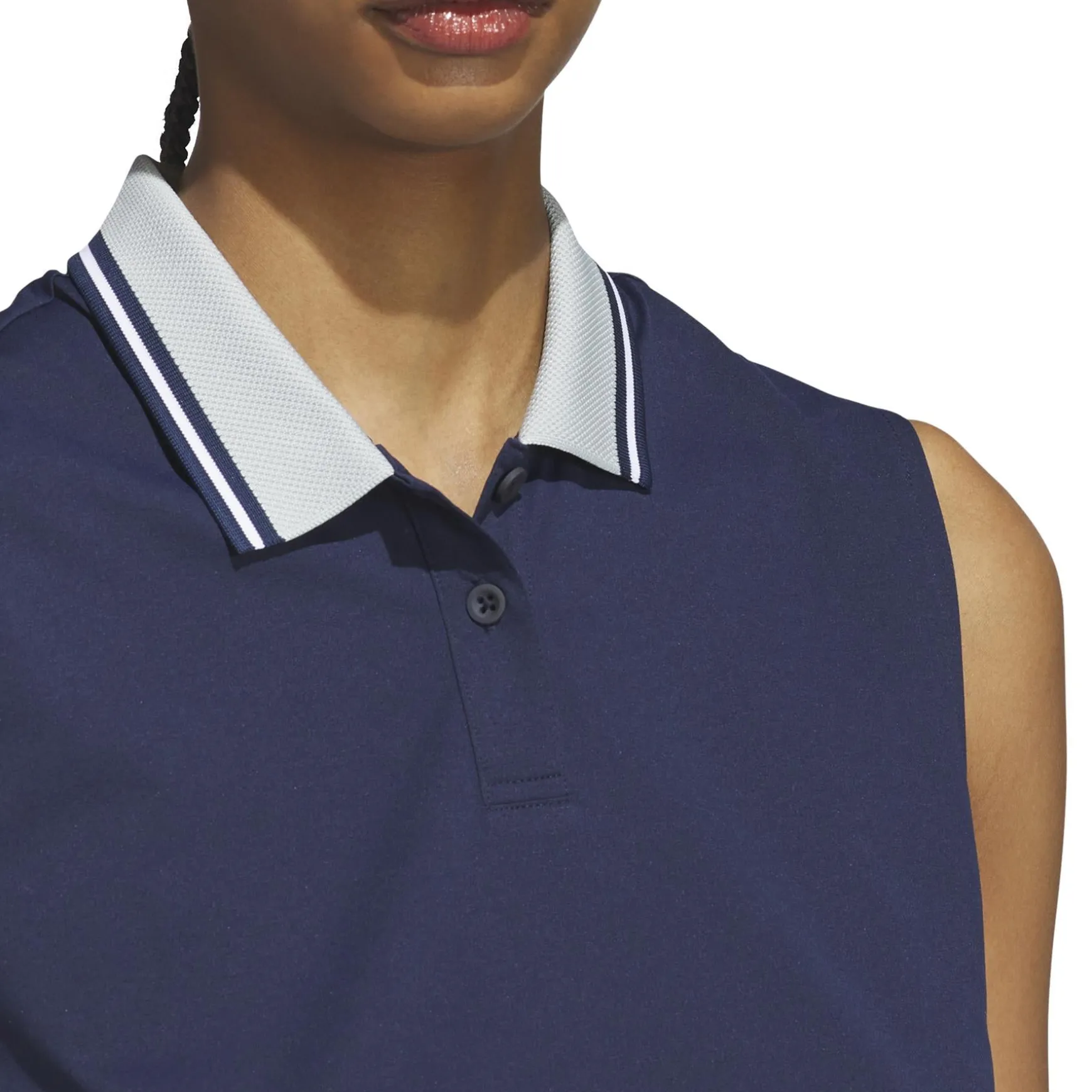 Beyond Twistknit Sleeveless Polo Shirt Navy