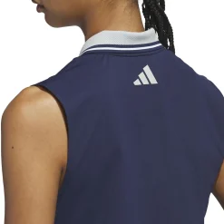 Beyond Twistknit Sleeveless Polo Shirt Navy