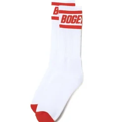 Bold Logo Stripe Socks White