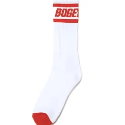 Bold Logo Stripe Socks White