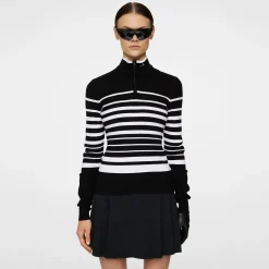 Cheryl Knitted Quarter Zip Sweater Black