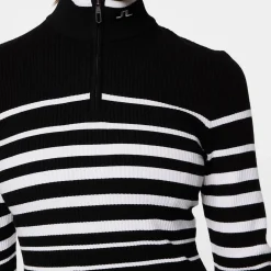 Cheryl Knitted Quarter Zip Sweater Black