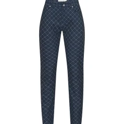 Chie Comfort Trousers Micro R Check Navy