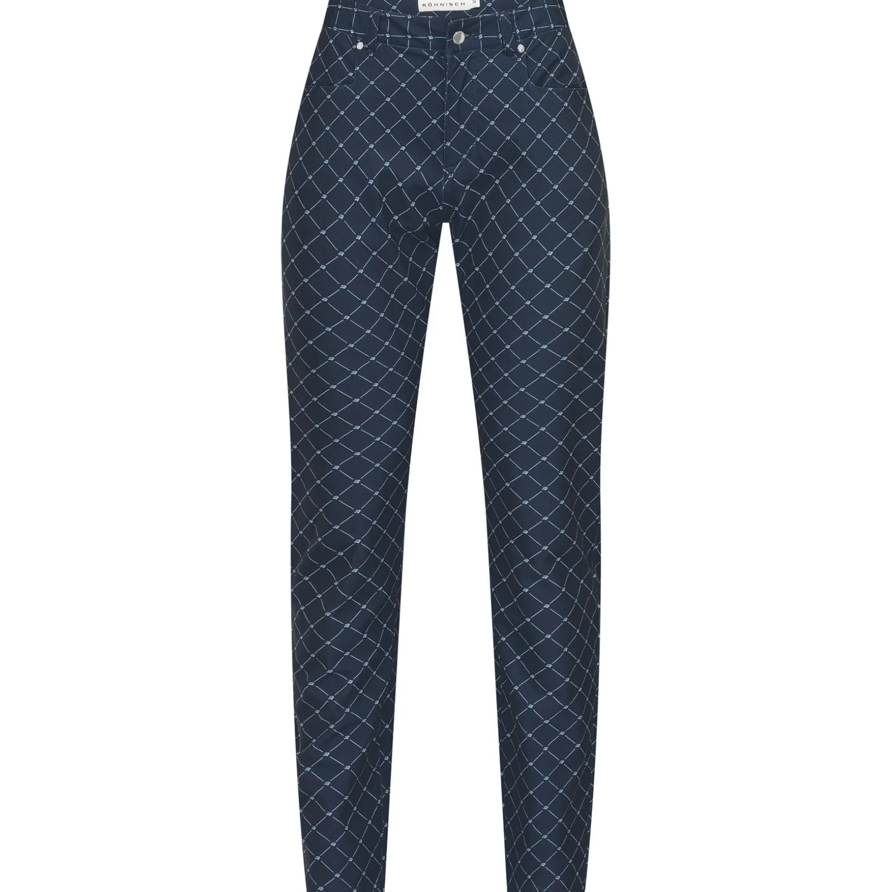Chie Comfort Trousers Micro R Check Navy