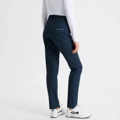 Chie Comfort Trousers Micro R Check Navy