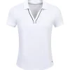 Cloudspun Piped V-Neck Polo White
