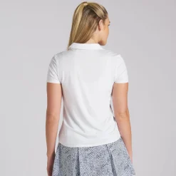 Cloudspun Piped V-Neck Polo White