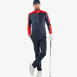 Dave INSULA Warm Half Zip Mid Layer Navy/Red