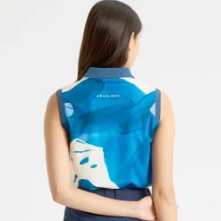 Deni Sleeveless Polo Blue Aquarelle