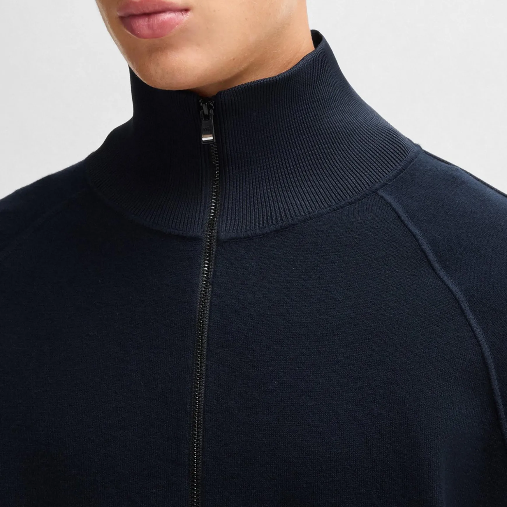 Domico Full Zip Cardigan Dark Blue