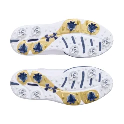 Drive Pro Wide Golf Shoes White/Metallic Gold/Downpour Grey