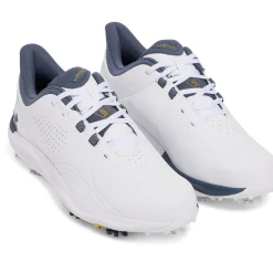 Drive Pro Wide Golf Shoes White/Metallic Gold/Downpour Grey