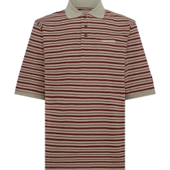G.O.A.T Pique Polo Greige/Burgundy