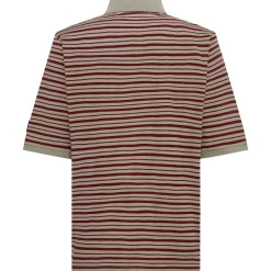 G.O.A.T Pique Polo Greige/Burgundy