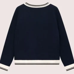Golf Club Merino Wool Cardigan Navy