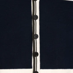 Golf Club Merino Wool Cardigan Navy