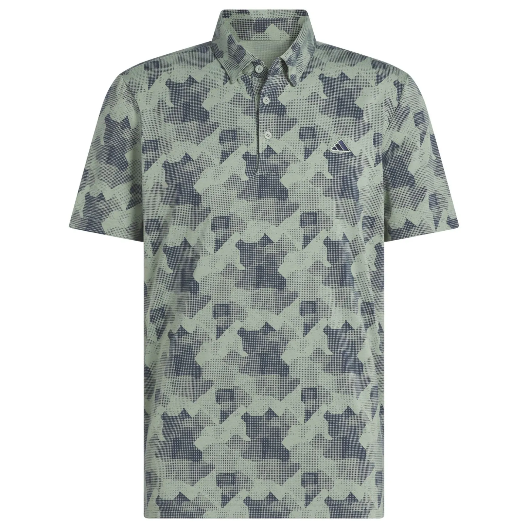 Go-To Printed Polo Silver Green/Navy