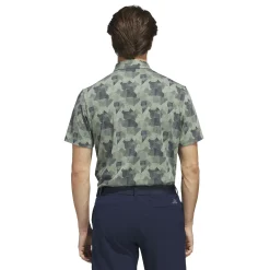 Go-To Printed Polo Silver Green/Navy