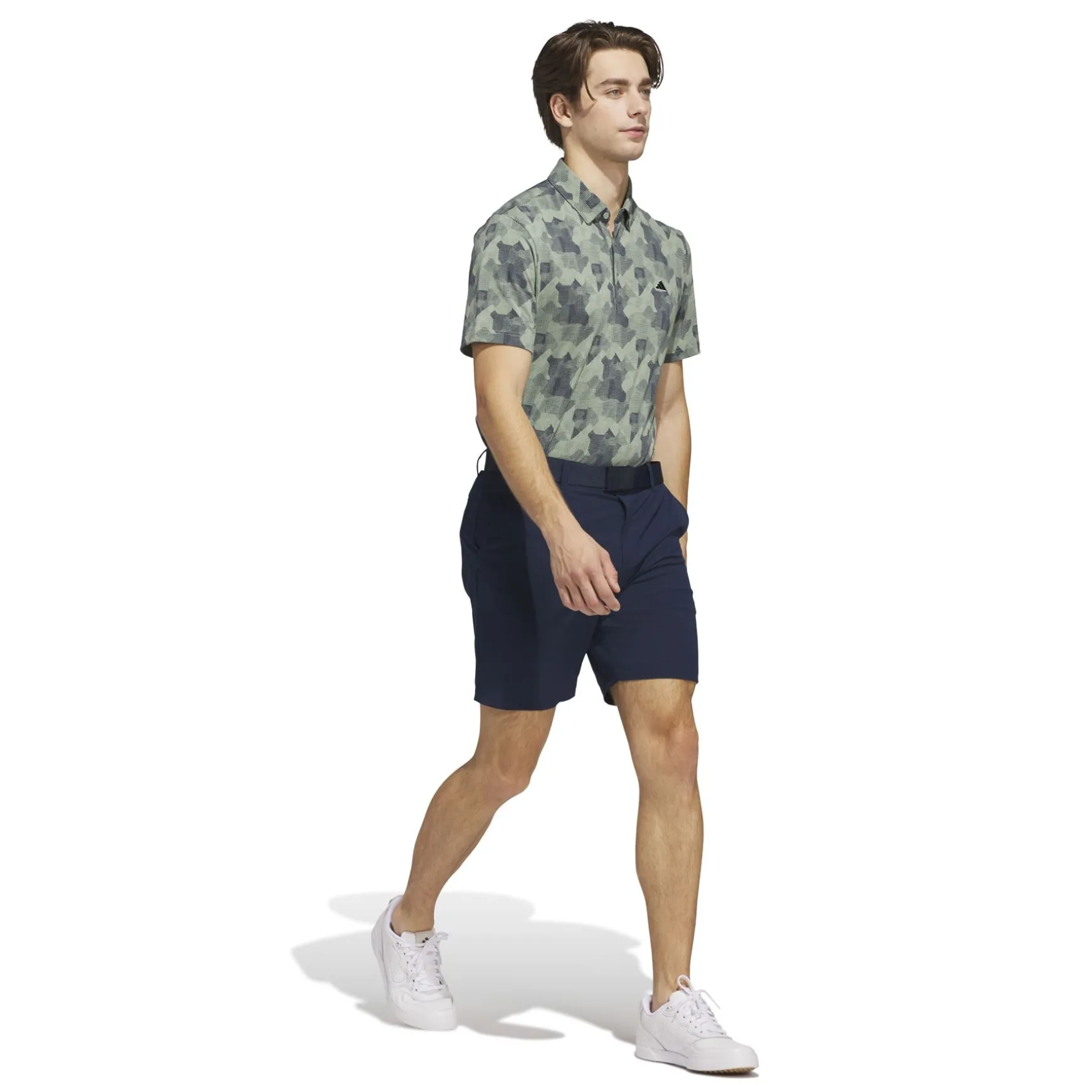 Go-To Printed Polo Silver Green/Navy