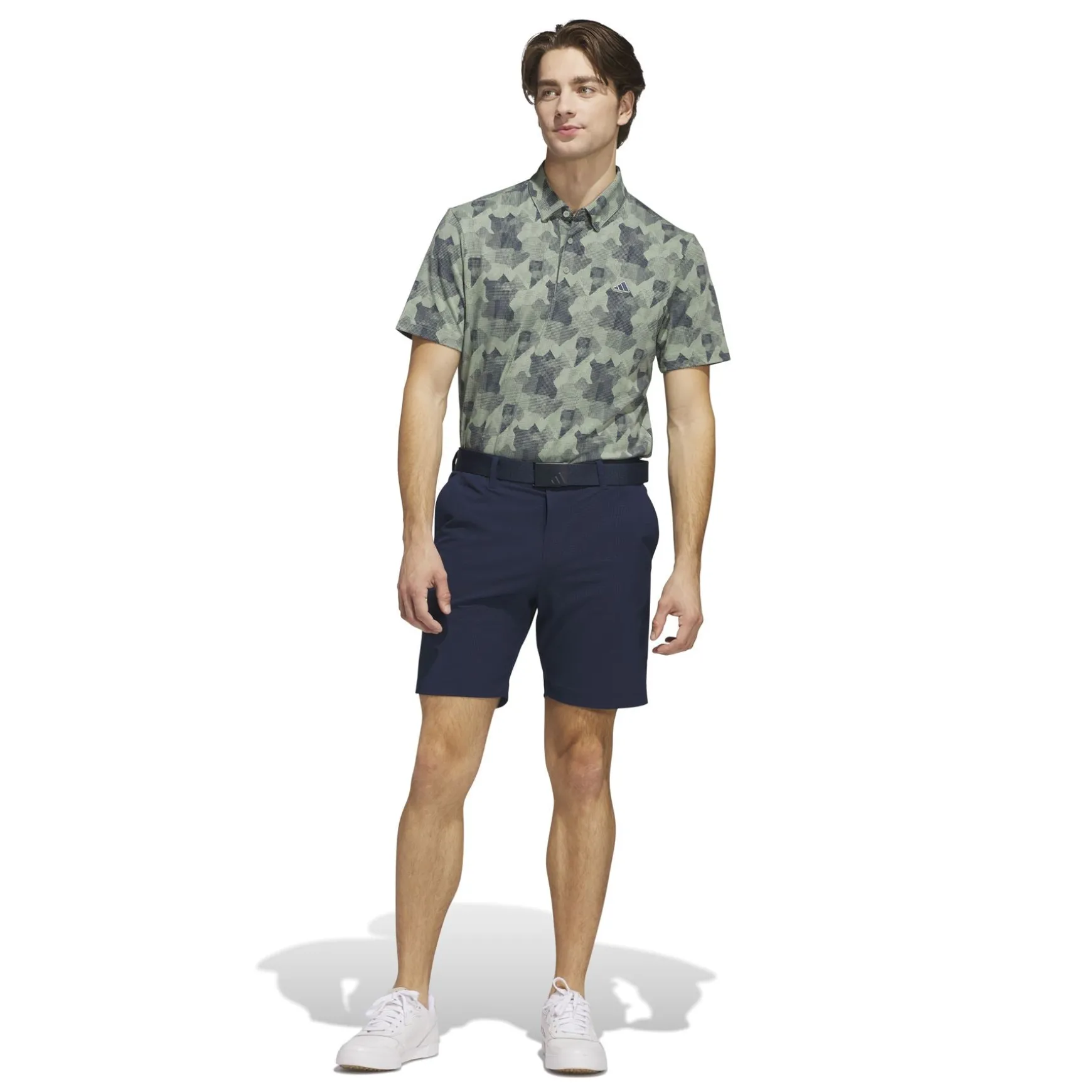 Go-To Printed Polo Silver Green/Navy