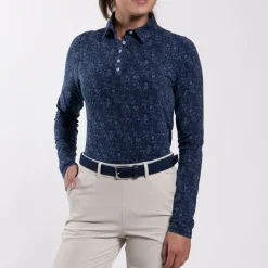 Hollow Pima LS Polo Atlanta Blue