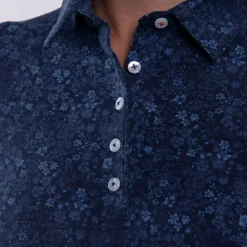 Hollow Pima LS Polo Atlanta Blue