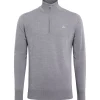 Kian Zipped Golf Sweater Grey Melange