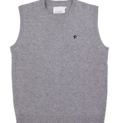 Knitted Vest Mid Grey Melange