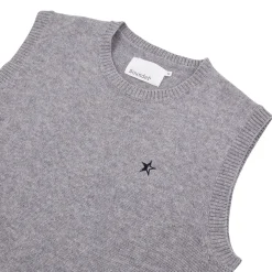 Knitted Vest Mid Grey Melange