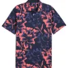MATTR Broken Flower Polo Deep Navy/Peach Frost