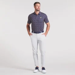 MATTR Paradise Polo Deep Navy/Sunny Yellow