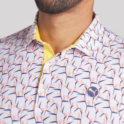 MATTR Paradise Polo White Glow/Sunny Yellow