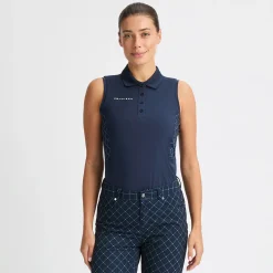 Nicky Sleeveless Polo Micro R Check Navy