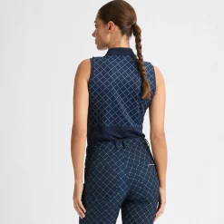 Nicky Sleeveless Polo Micro R Check Navy