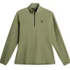 Ollie Tech Quarter Zip Mid Layer Oil Green