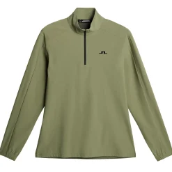 Ollie Tech Quarter Zip Mid Layer Oil Green