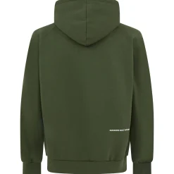 Organic Knitted Cotton Logo Hoodie Green