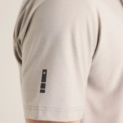 Panelled Mesh Polo Beige