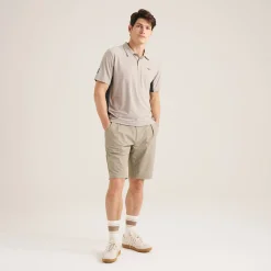 Panelled Mesh Polo Beige