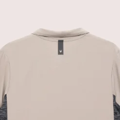 Panelled Mesh Polo Beige