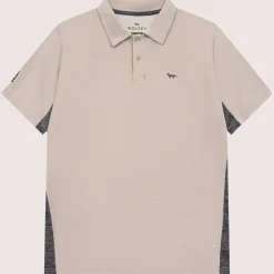 Panelled Mesh Polo Beige