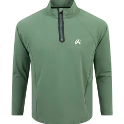Performance Raglan Quarter Zip Mid Layer Forest