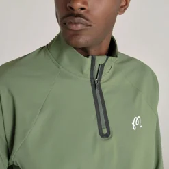 Performance Raglan Quarter Zip Mid Layer Forest