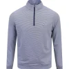 Perth Mini Stripe Quarter Zip Mid Layer Navy/White