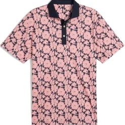 Pique Flower Fields Polo Pink Fruit/Deep Navy