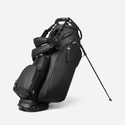 Player V Pro Pebbled 7-Way Stand Bag Black